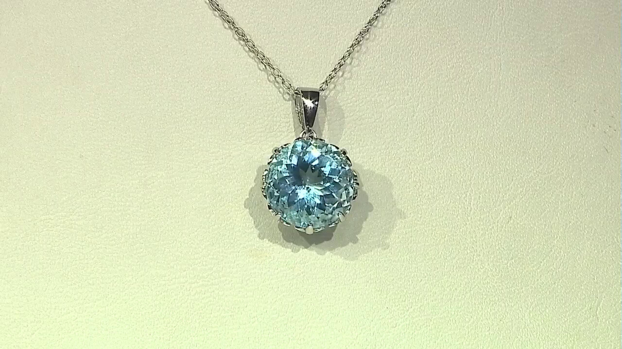 Video Sky Blue Topaz Silver Necklace