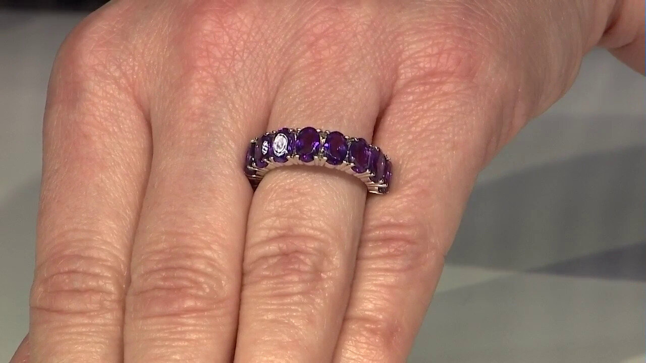 Video Zambian Amethyst Silver Ring