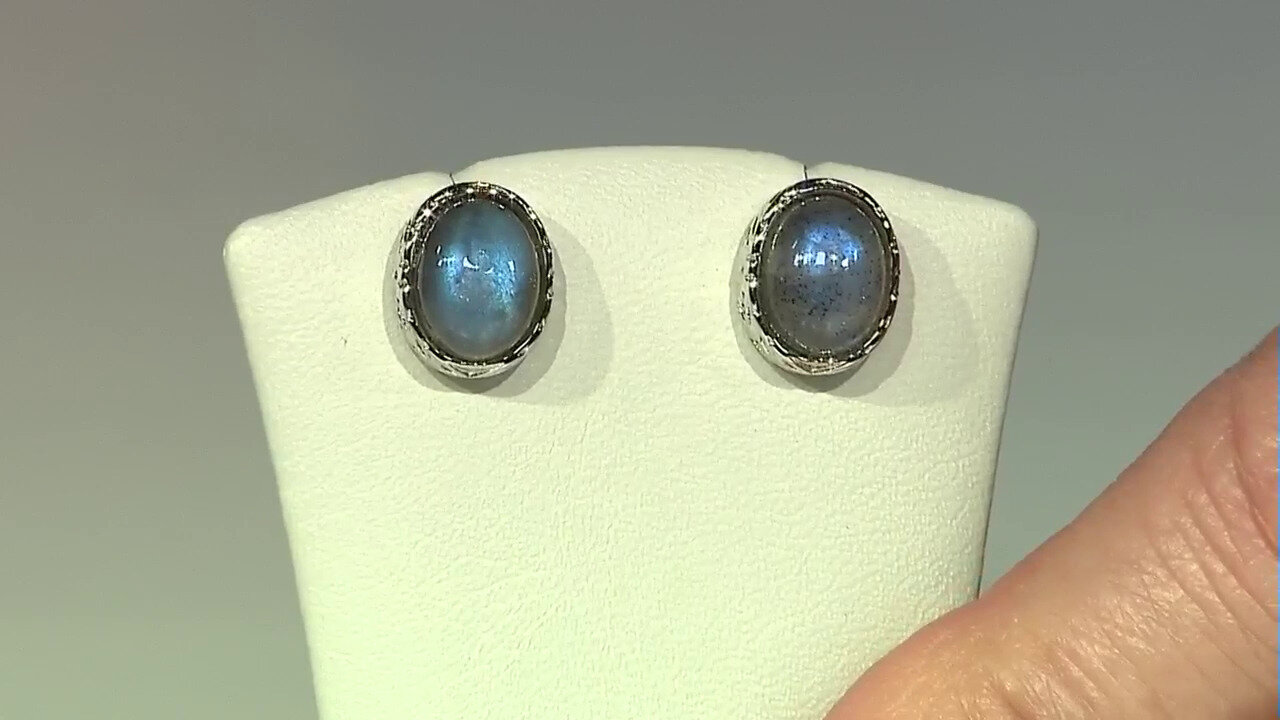 Video Labradorite Silver Earrings