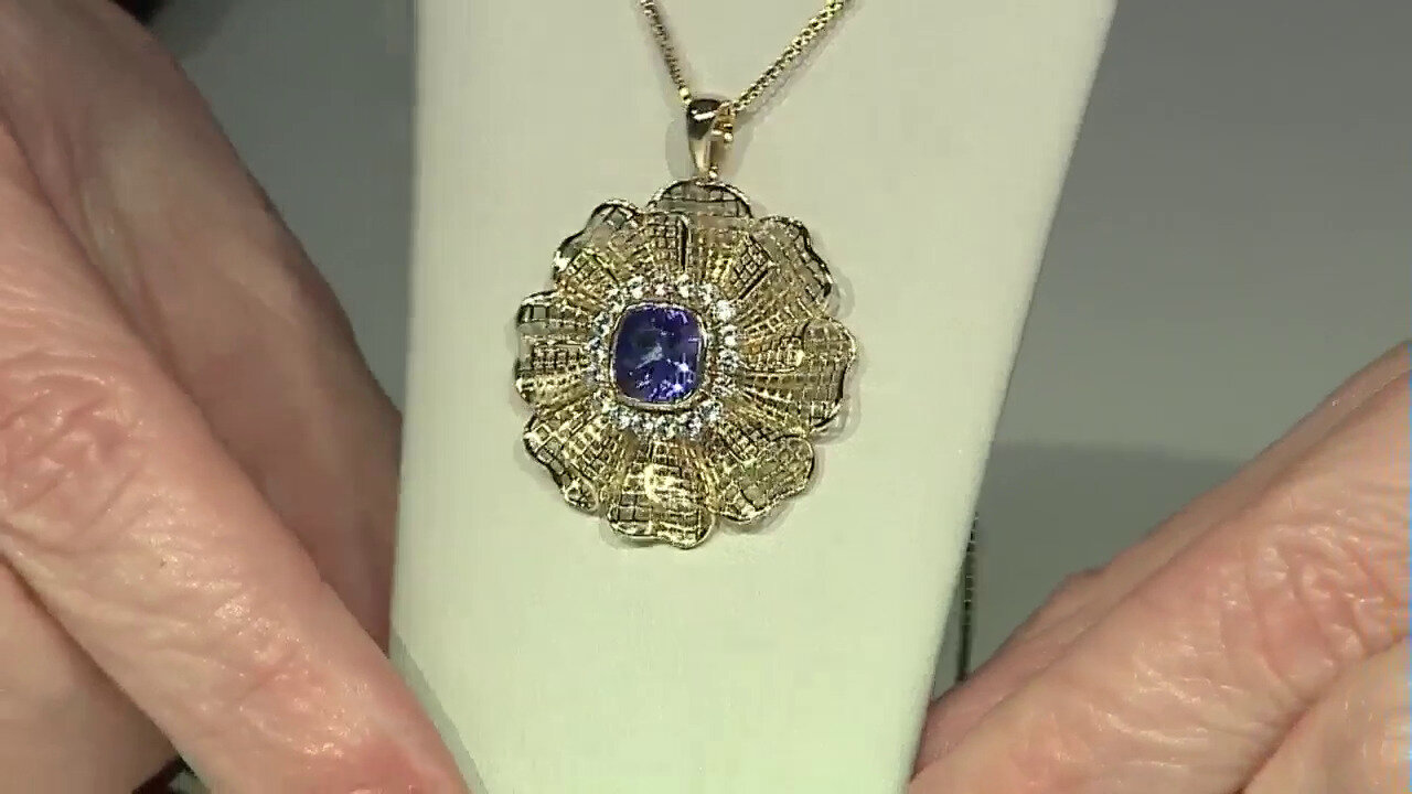 Video 9K AAA Tanzanite Gold Pendant (Ornaments by de Melo)