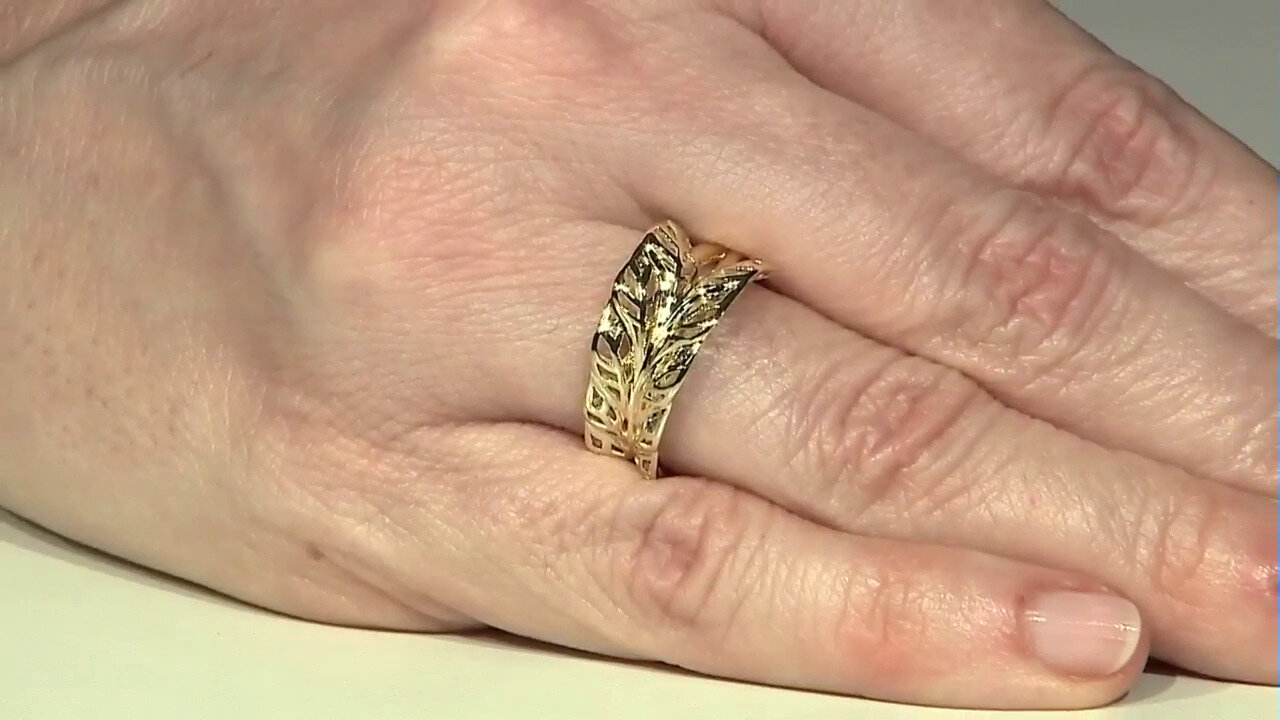 Video 9K I2 Champagne Diamond Gold Ring (Ornaments by de Melo)