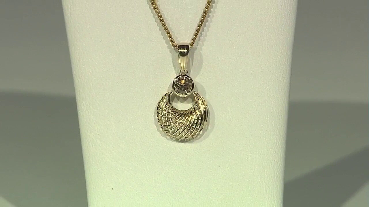 Video 9K I2 Champagne Diamond Gold Pendant (Ornaments by de Melo)