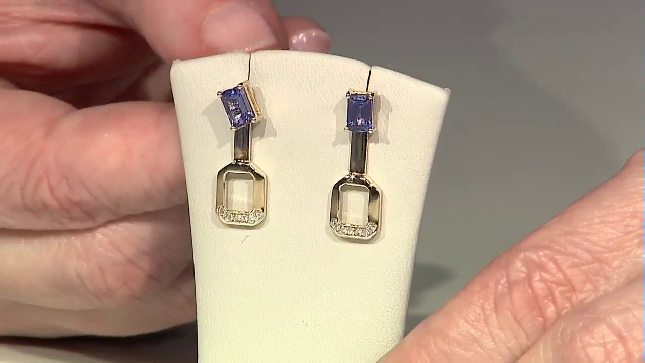 Video Boucles d'oreilles en or et Tanzanite (de Melo)