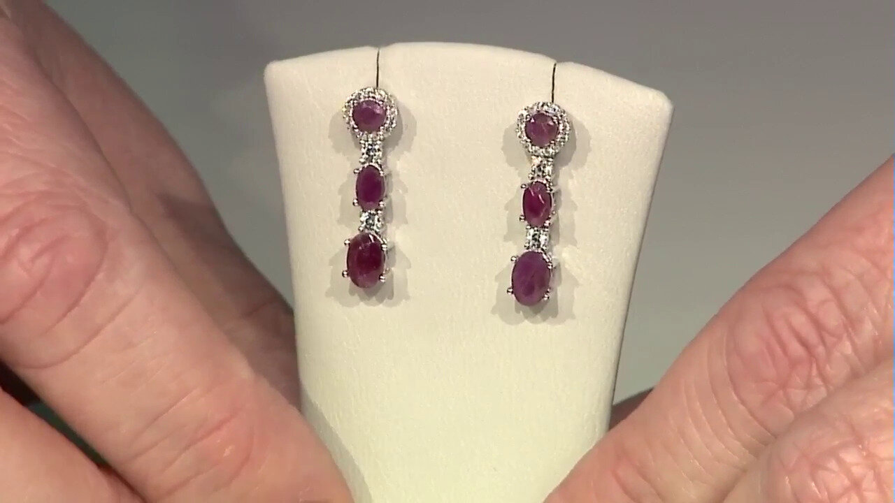 Video Ruby Silver Earrings