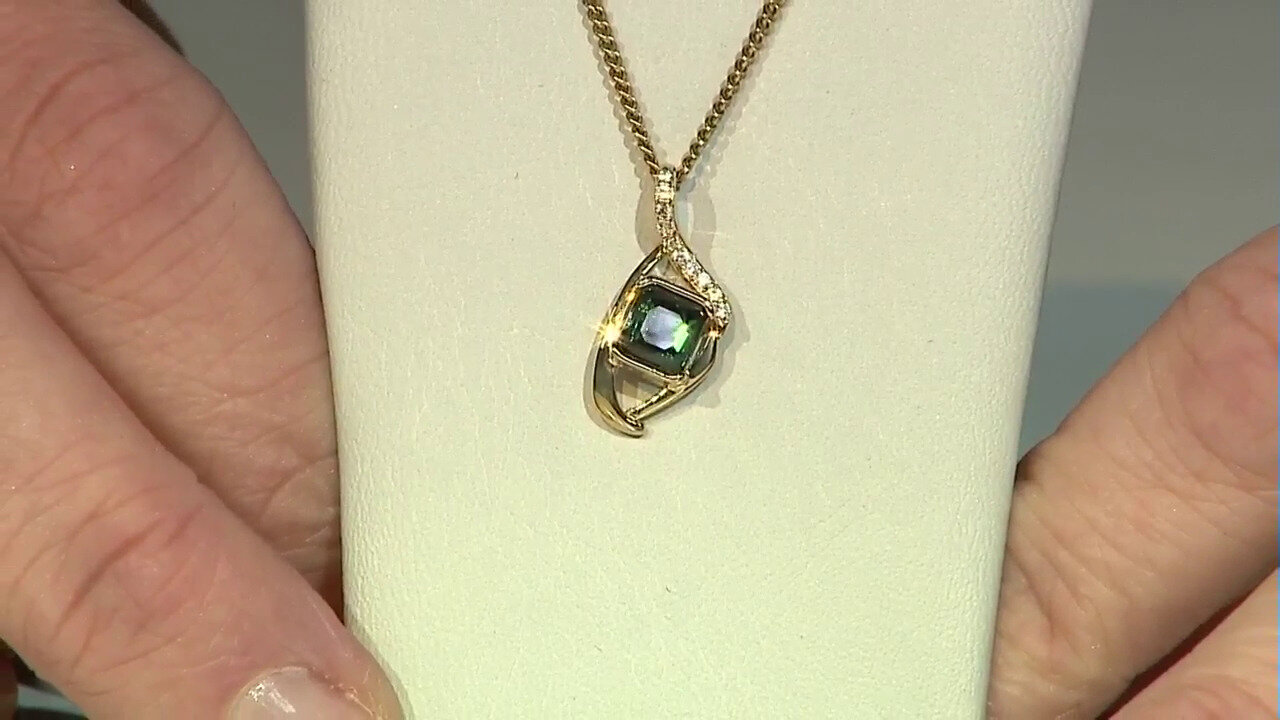 Video Indicolite Silver Pendant (Adela Silber)