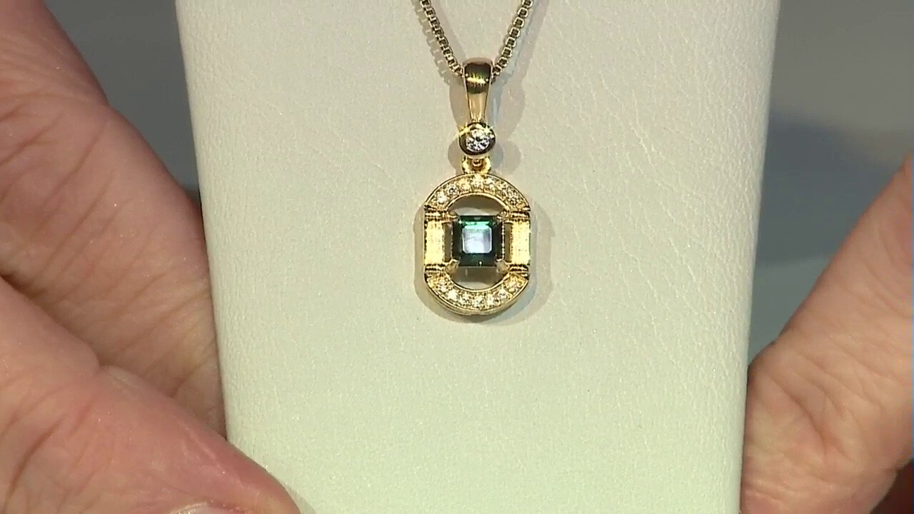 Video Indicolite Silver Pendant (Adela Silber)