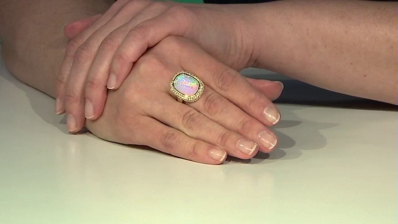 Video Welo Opal Silver Ring (Adela Silber)