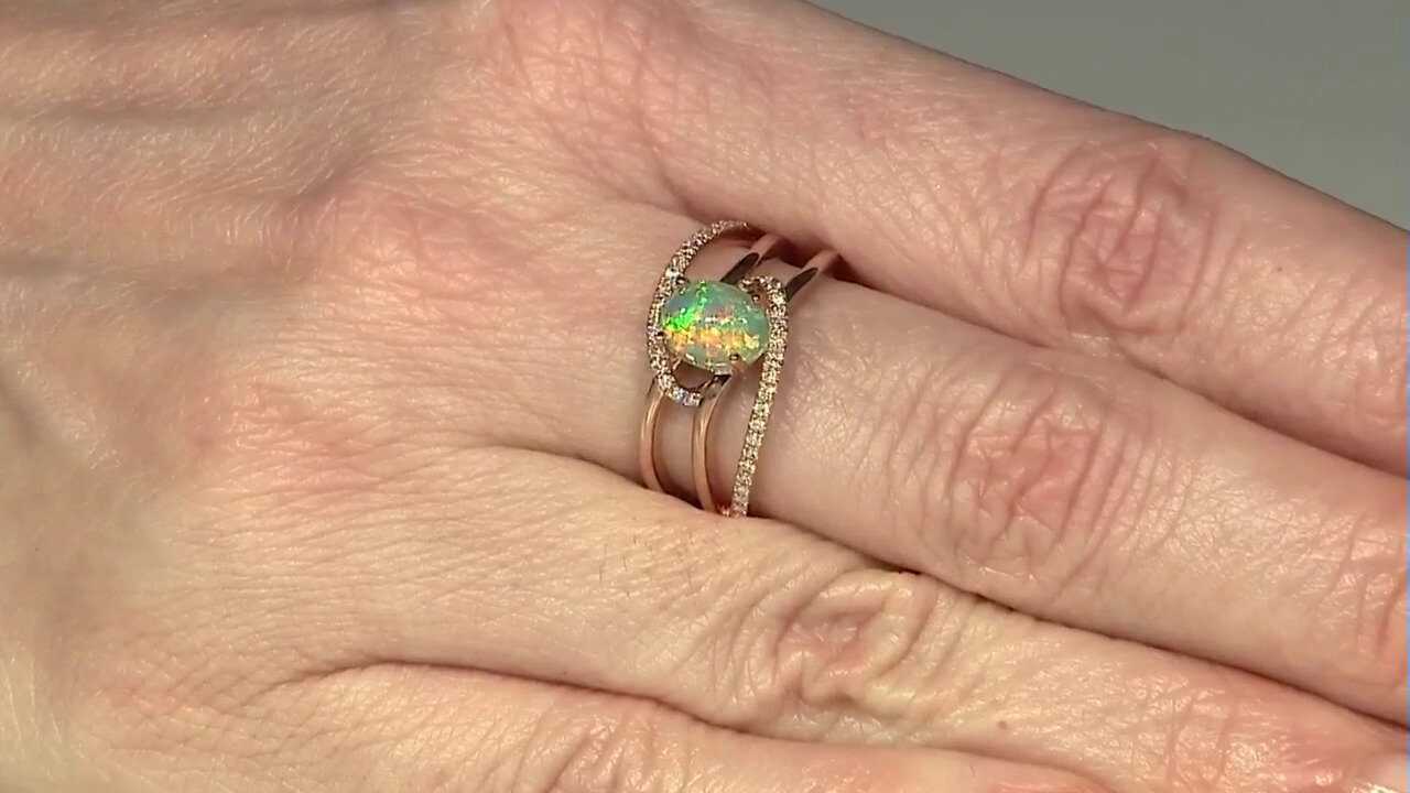 Video 10K AAA Welo Opal Gold Ring