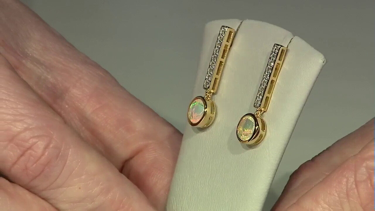 Video Welo Opal Silver Earrings