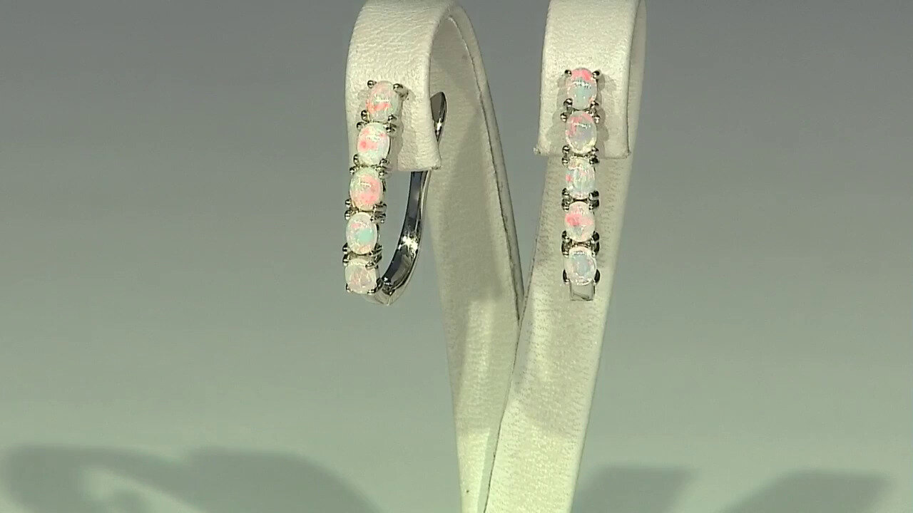 Video Welo Opal Silver Earrings