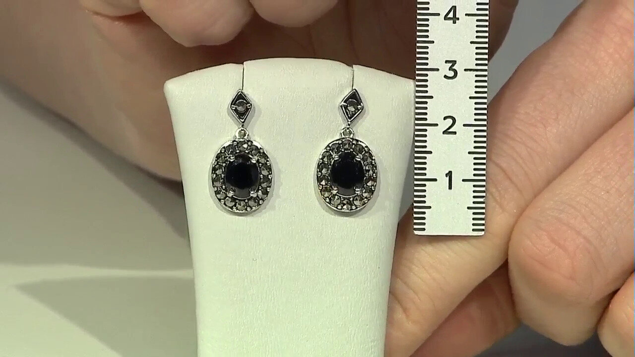 Video Black Onyx Silver Earrings