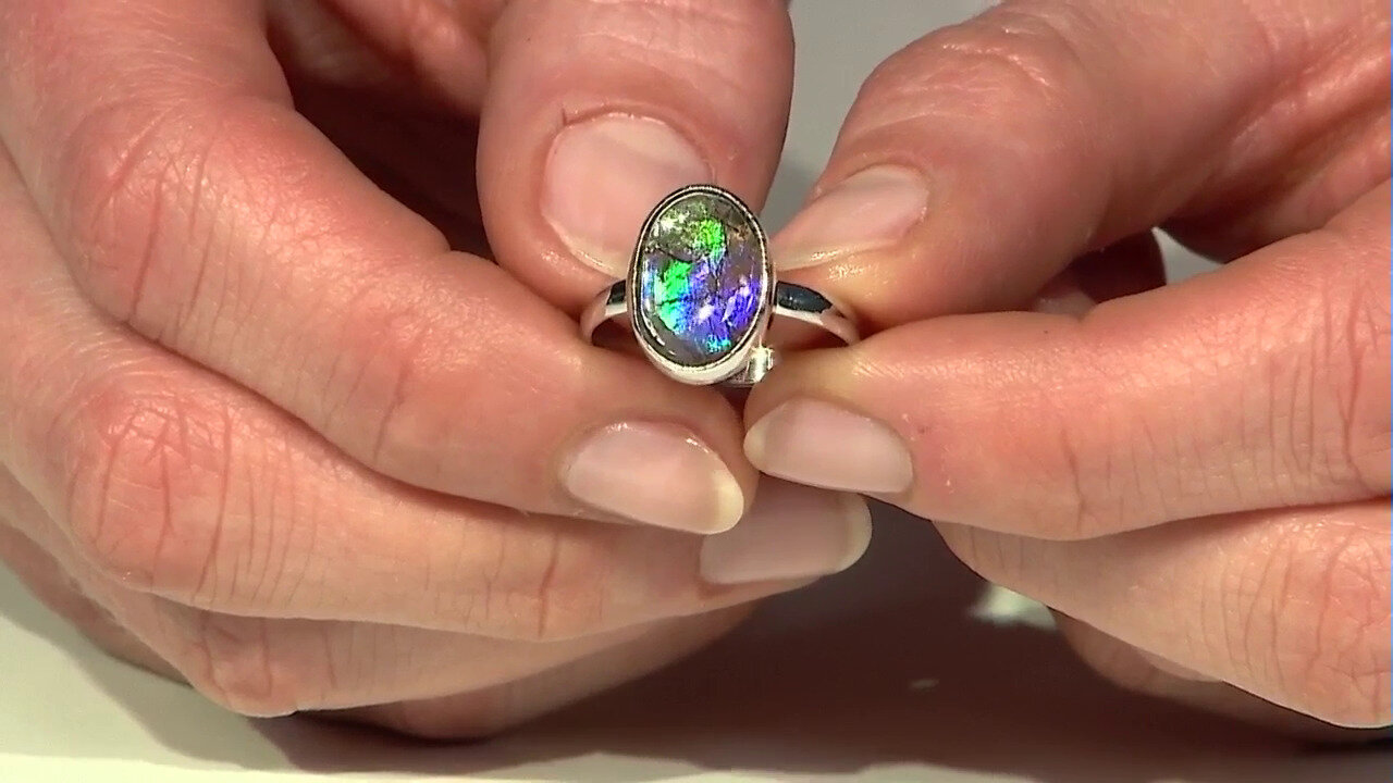 Video Bague en argent et Ammolite