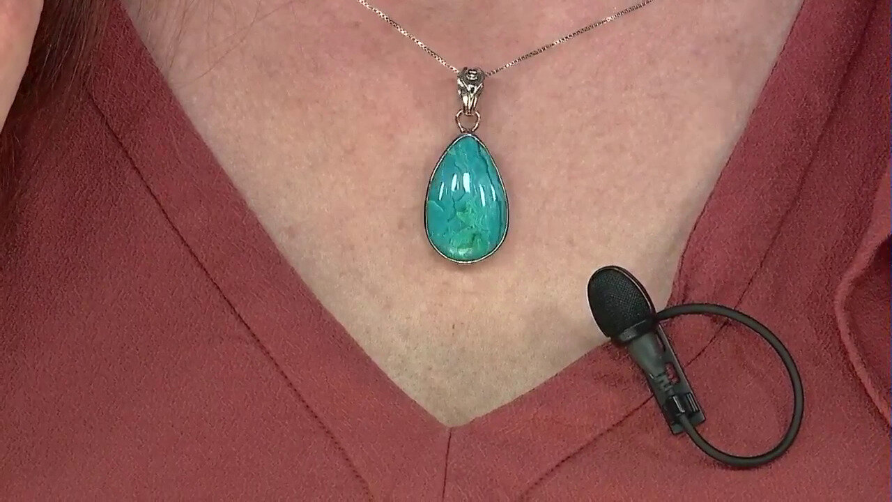 Video Blue Atacama Opal Silver Pendant