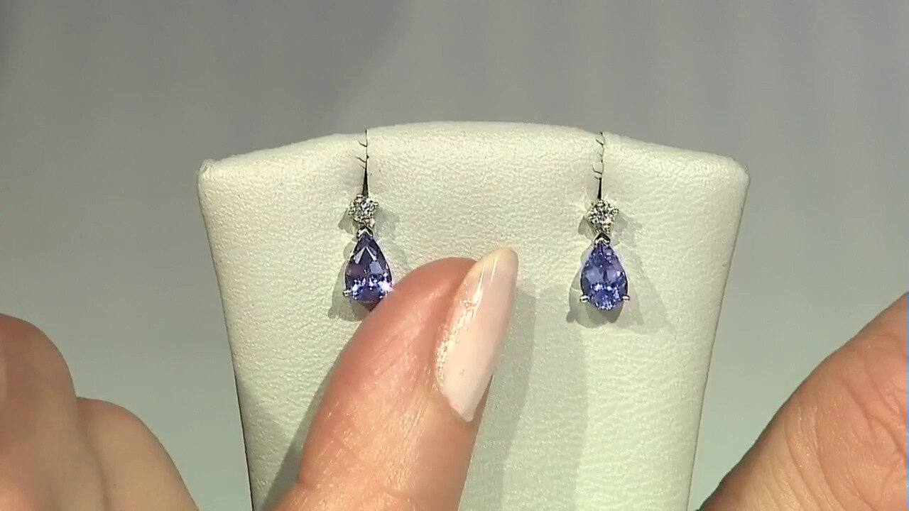 Video 10K AAA Tanzanite Gold Earrings