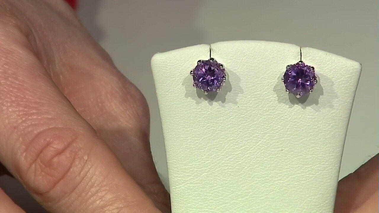 Video Amethyst Silver Earrings