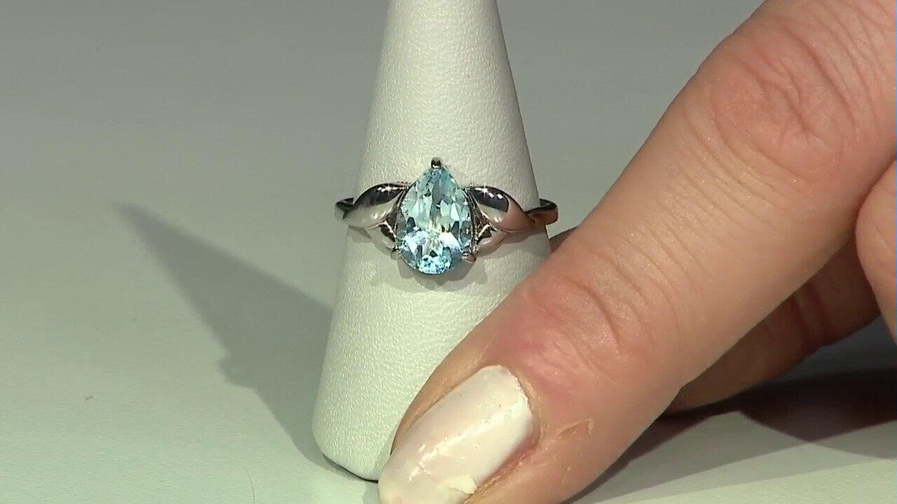 Video Sky Blue Topaz Silver Ring