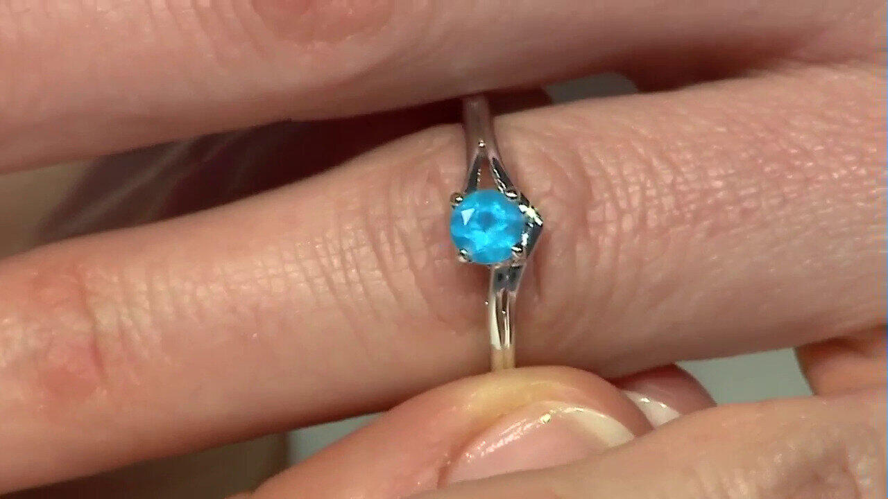 Video Neon Blue Apatite Silver Ring