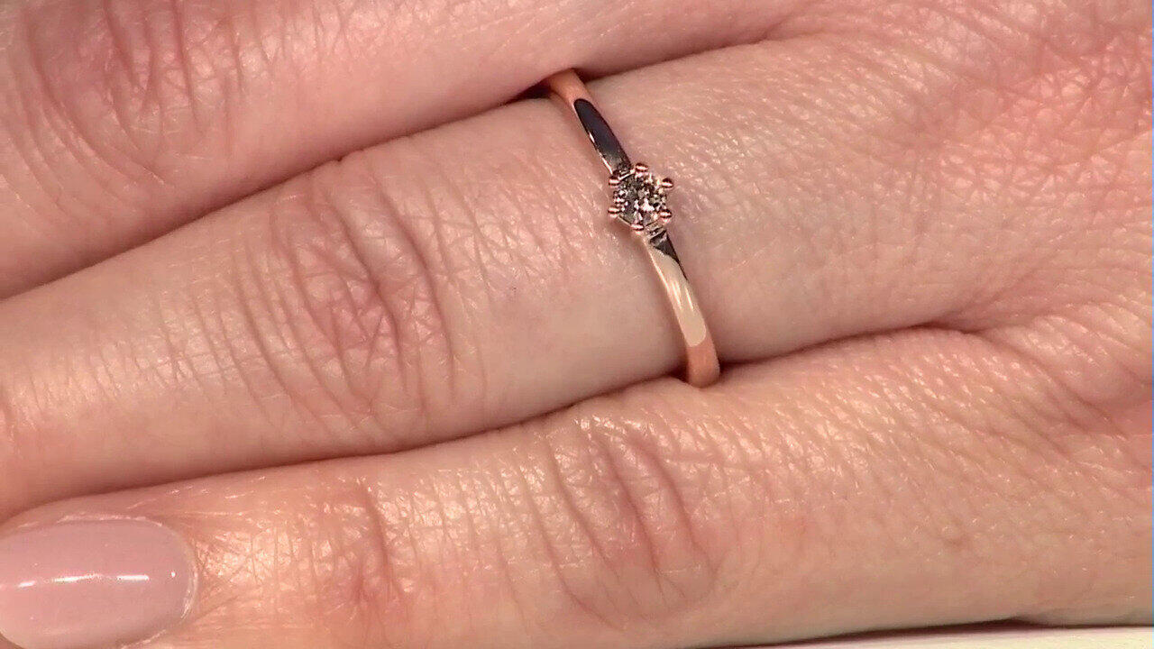 Video Zilveren ring met een I3 Bruine Diamant