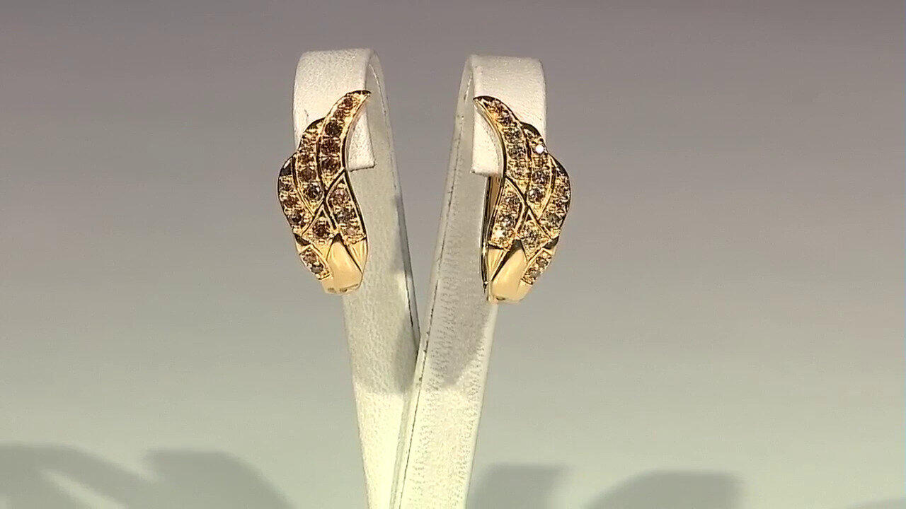 Video I2 Brown Diamond Silver Earrings