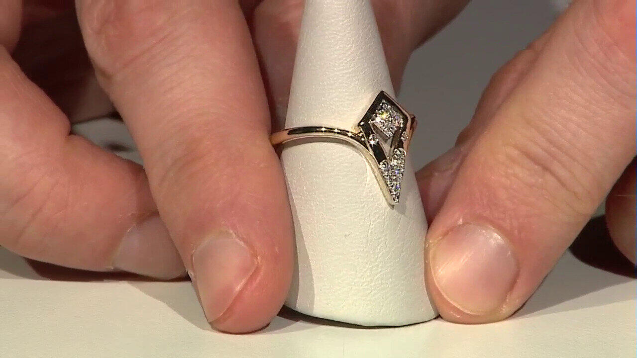 Video 14K VVS1 (G) Diamond Gold Ring (Annette)