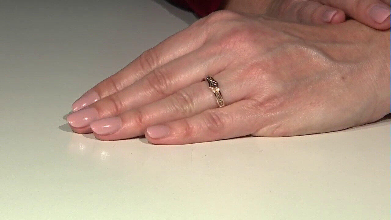 Video 9K SI1 Argyle Rose De France Diamond Gold Ring (Annette)