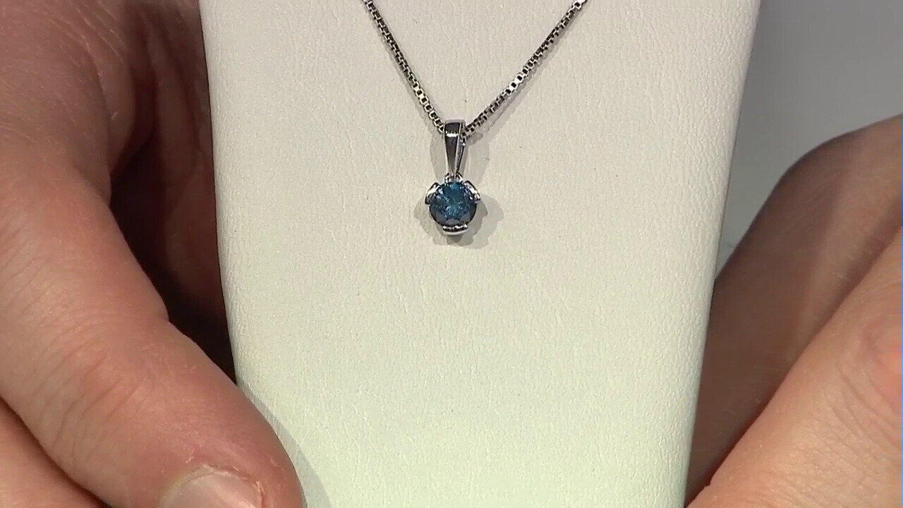 Video 9K I2 Blue Diamond Gold Pendant