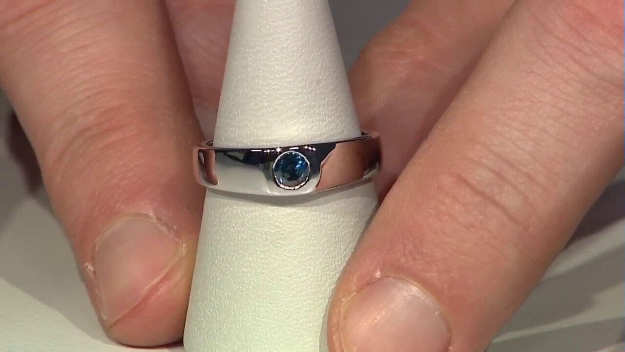 Video I2 Blue Diamond Silver Ring