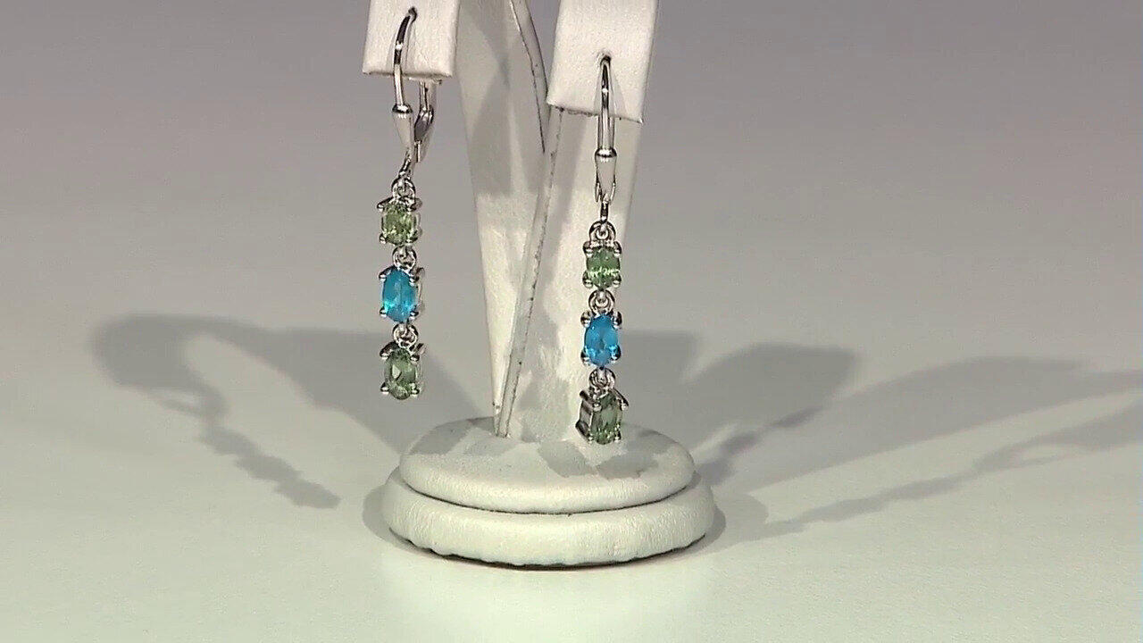 Video Green apatite Silver Earrings