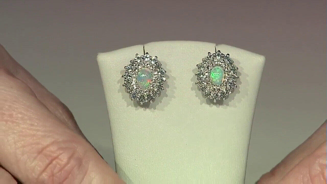 Video Welo Opal Silver Earrings