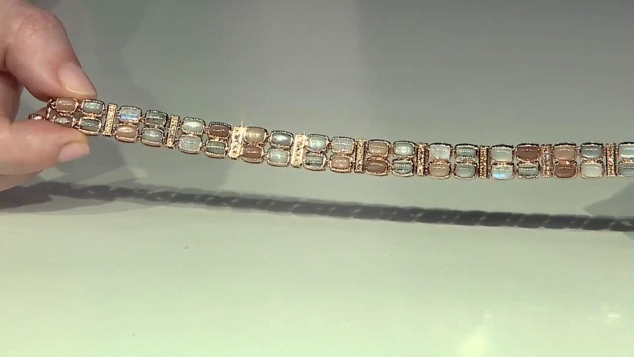 Video Green Moonstone Silver Bracelet (KM by Juwelo)