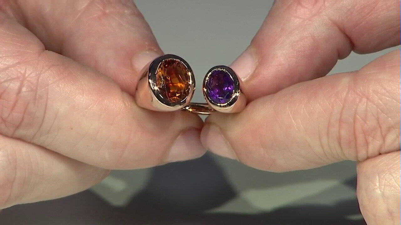 Video Bague en argent et Citrine brandy (KM by Juwelo)