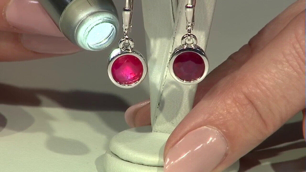 Video Bemainty Ruby Silver Earrings