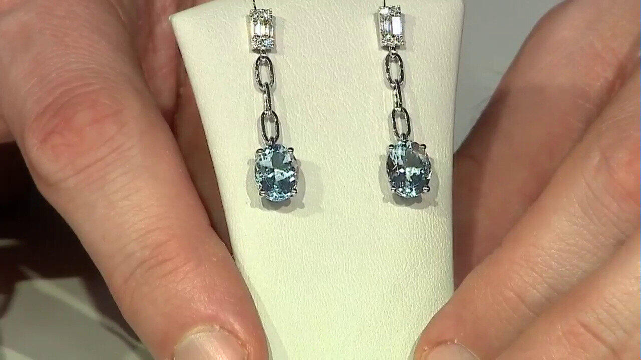 Video 14K AAA Brazilian Aquamarine Gold Earrings (CIRARI)