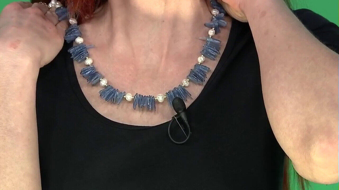 Video Collier en argent et Kyanite du Népal (Riya)