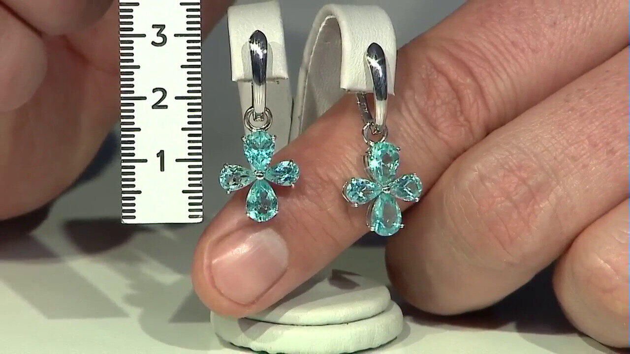 Video Blue Apatite Silver Earrings