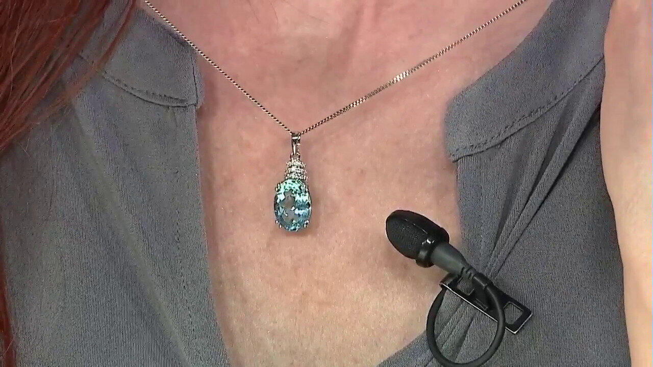 Video Pendentif en argent et Topaze bleu ciel