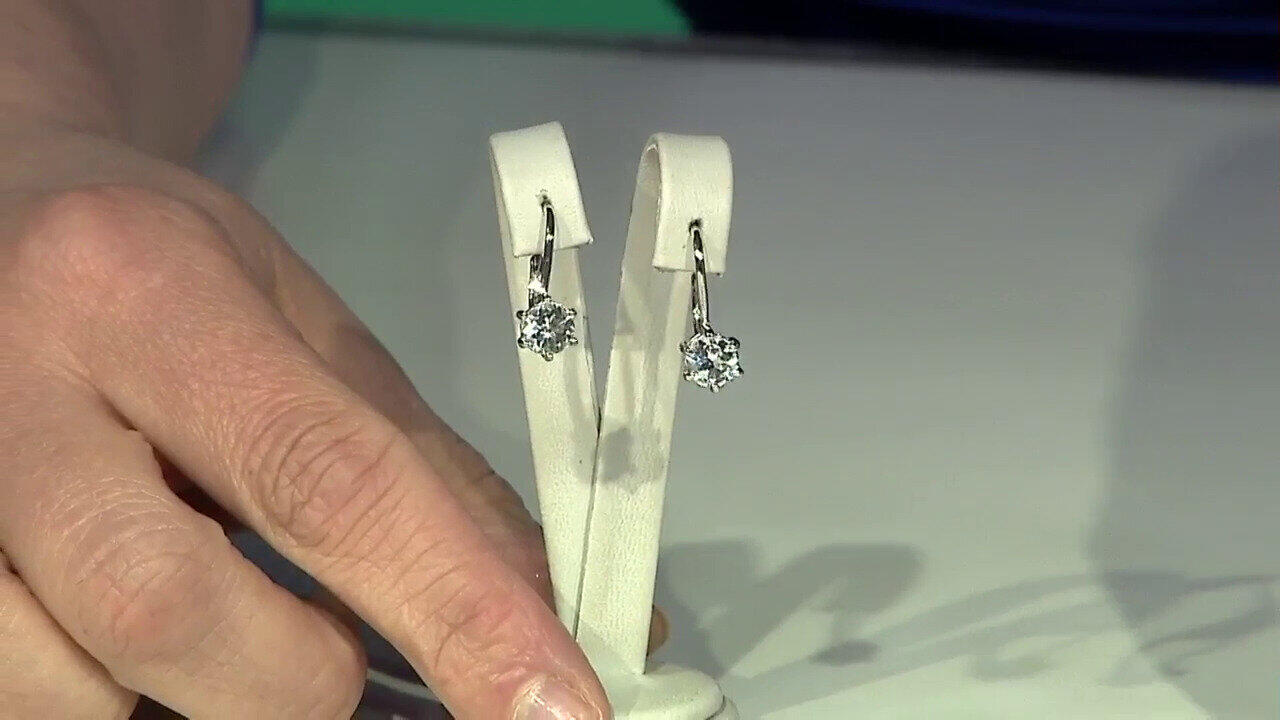 Video White Topaz Silver Earrings