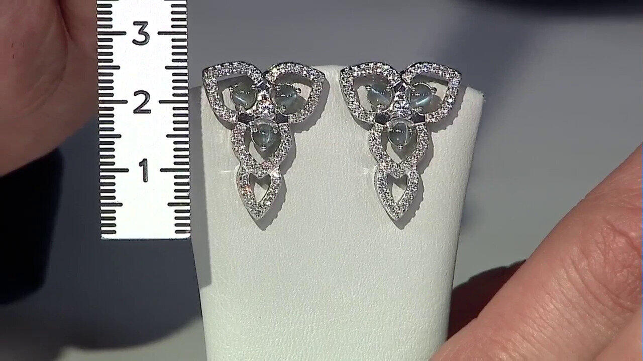 Video Cat´s Eye Alexandrite Silver Earrings