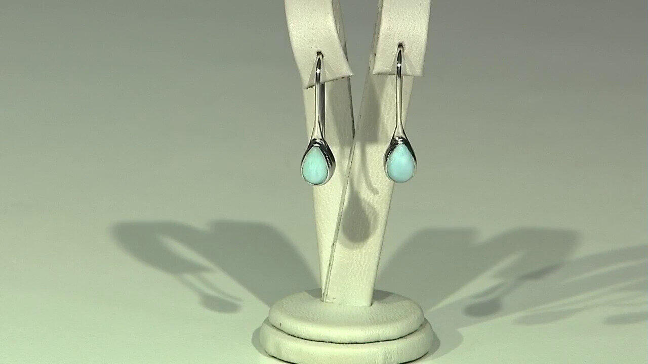 Video Larimar Silver Earrings (Bali Barong)