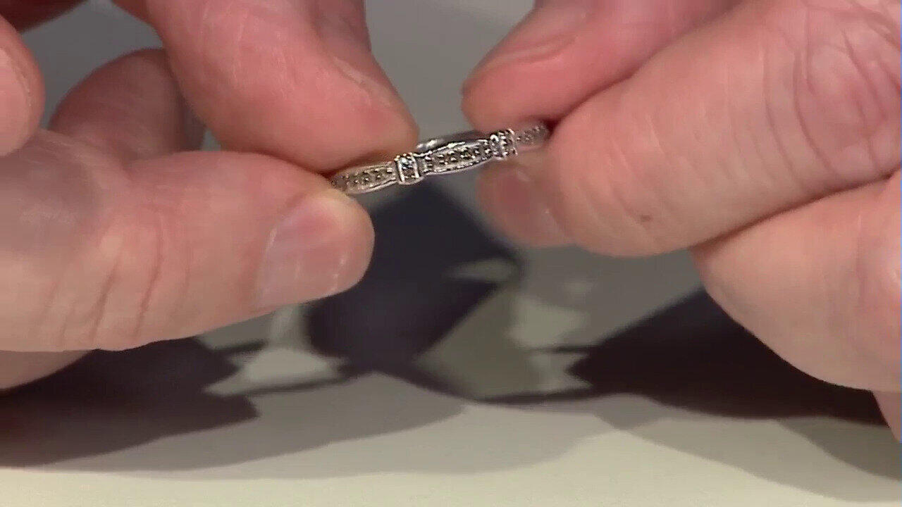 Video SI1 Champagne Diamond Silver Ring