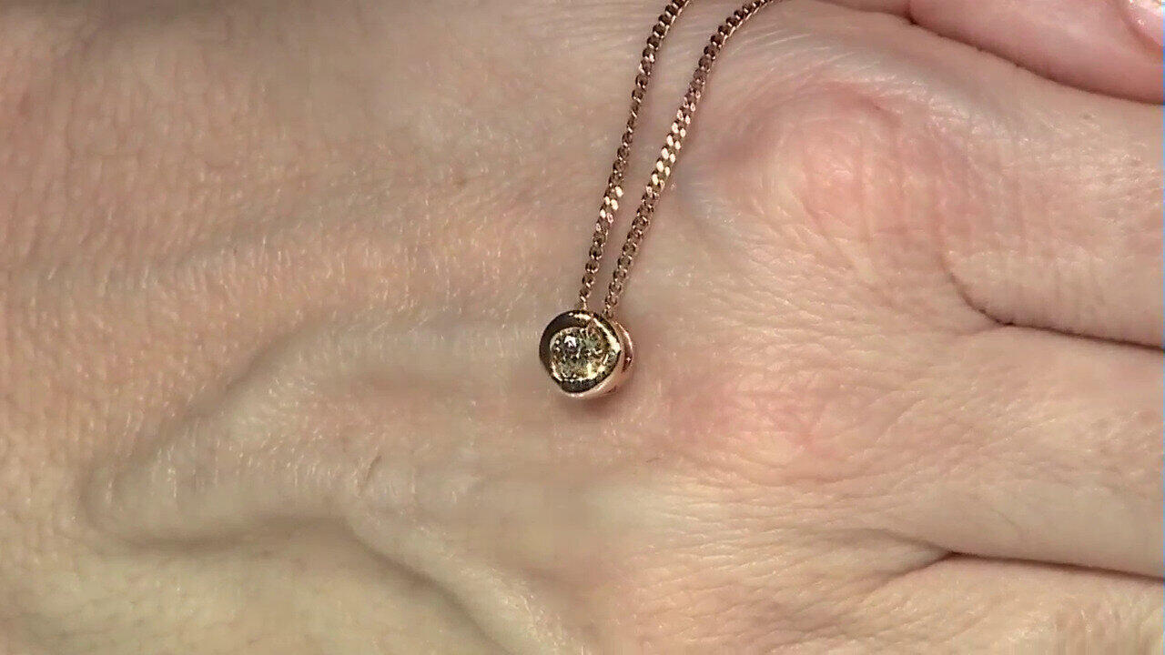 Video 14K SI1 Argyle Rose De France Diamond Gold Pendant (Annette)