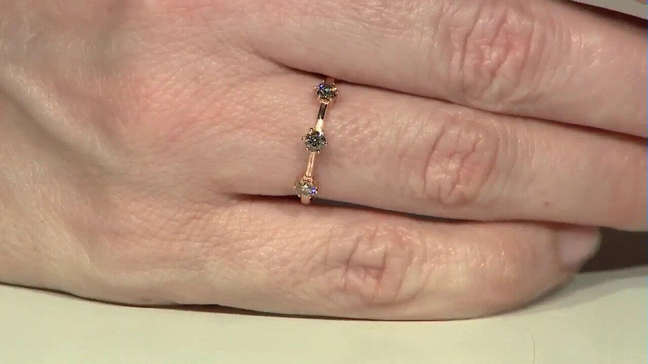 Video 9K SI1 Argyle Rose De France Diamond Gold Ring (Annette)