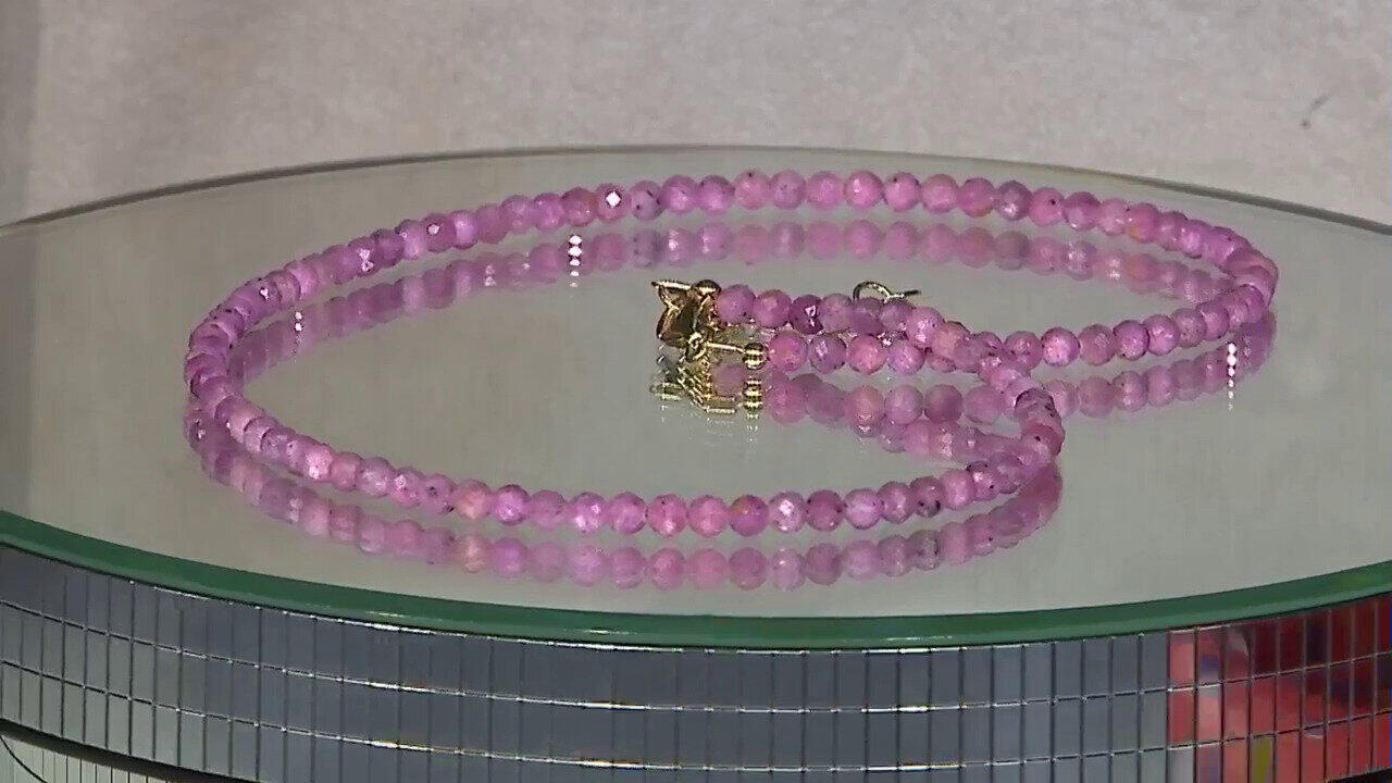 Video Pink Sapphire Silver Necklace