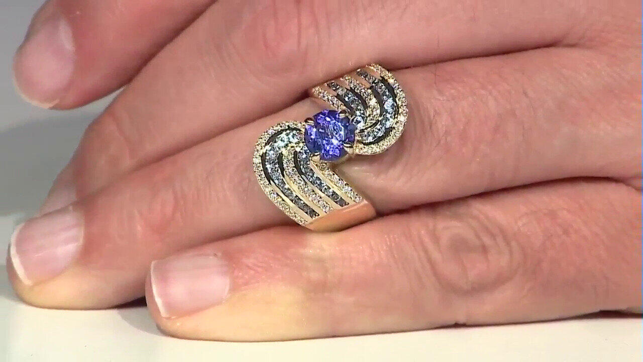 Video 14K AAA Tanzanite Gold Ring (de Melo)