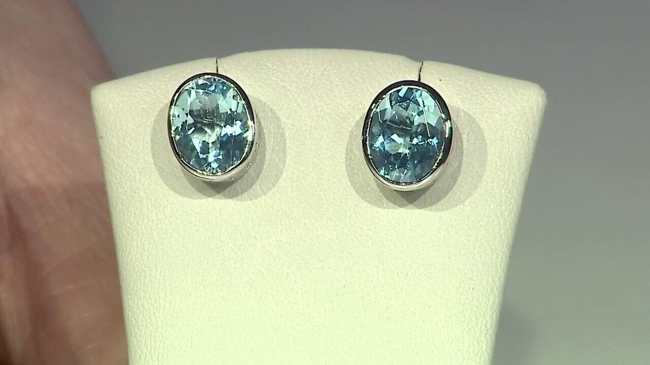 Video Pendientes en plata con Topacio azul cielo (MONOSONO COLLECTION)