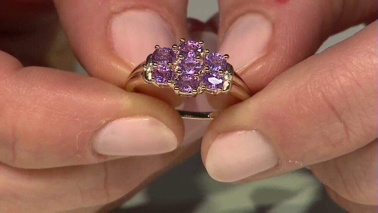 Video 9K Ceylon Purple Sapphire Gold Ring