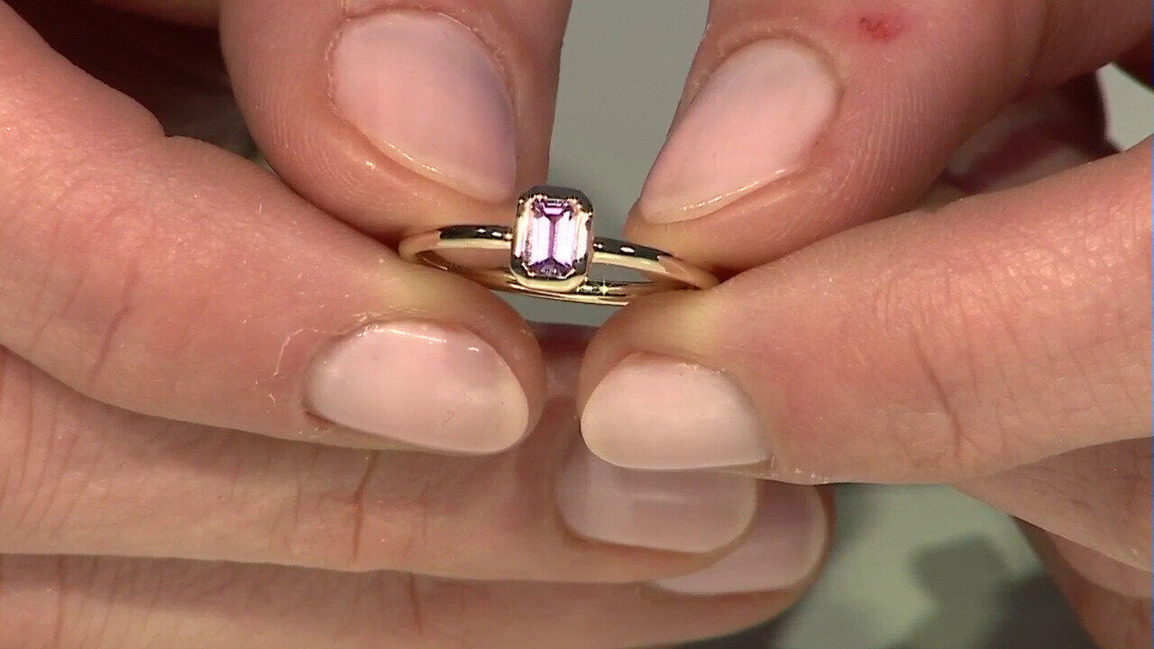 Video 9K Ceylon Purple Sapphire Gold Ring