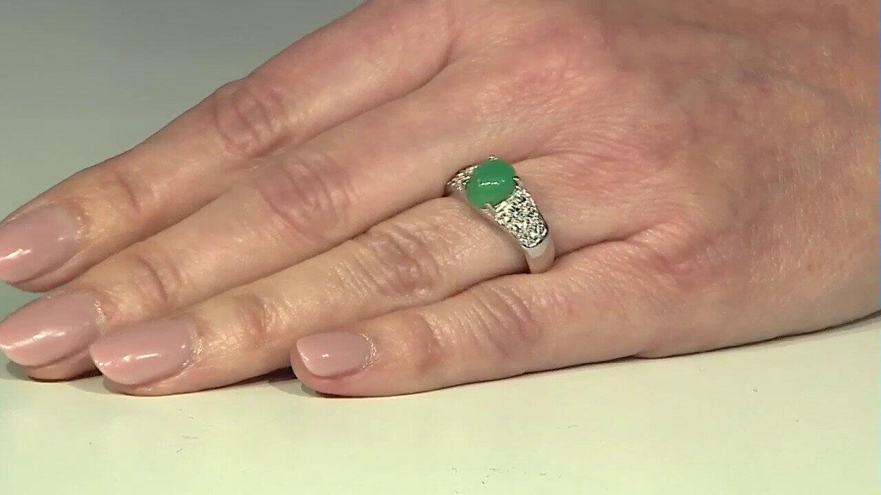 Video Bague en argent et Chrysoprase impériale