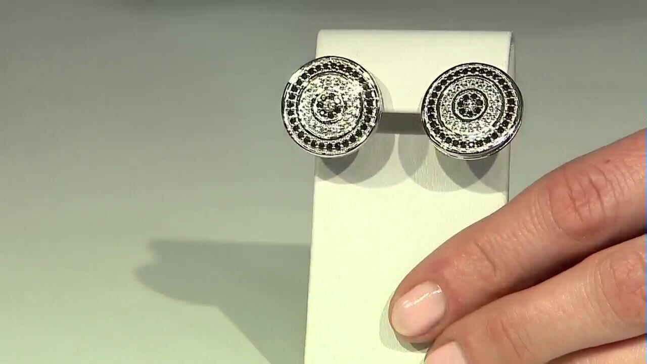 Video Boucles d'oreilles en argent et Spinelle noir