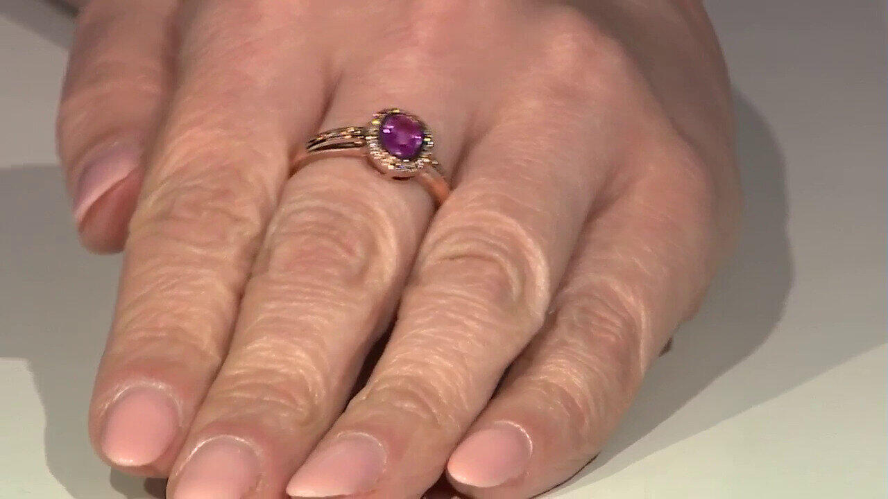 Video Bague en or et Saphir parme (Annette)